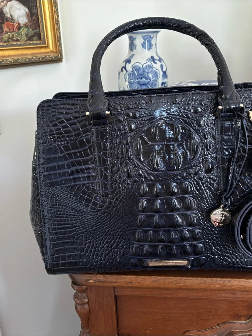 BRAHMIN Deep Navy Finley - Picture 1 of 7
